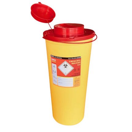 Abfallbehälter Für Scharfe Gegenstände 2,3 L – Gelbe Entsorgungsbox Mit Sicherheitsdeckel, 5 Stück, Durchstoßfest, Mit Griff, Für Spritzen & Kanülen