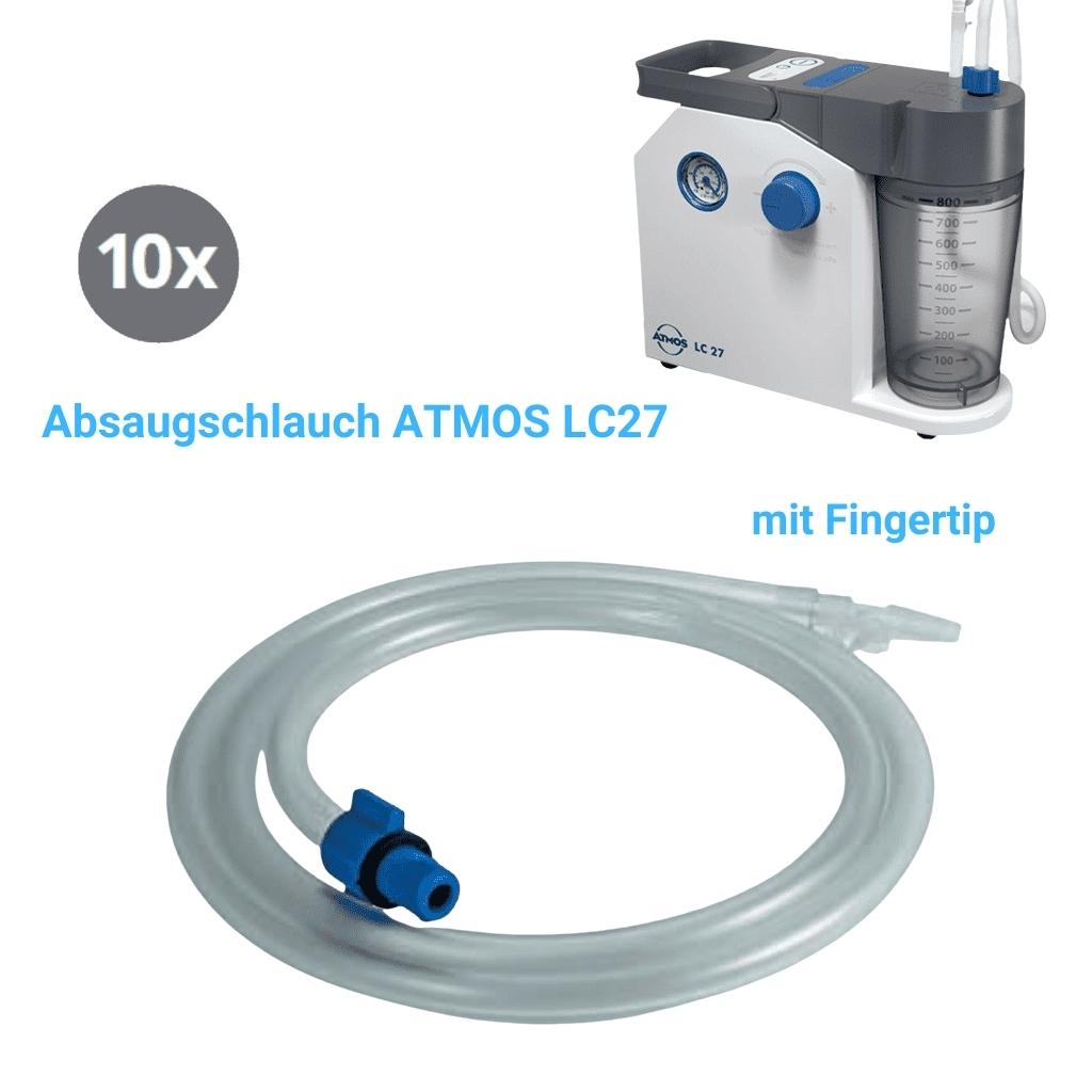 Absaugschlauch mit DDS-Adapter und Fingertip (10er Pack) für Atmos LC27  Homecaresauger, Saugschlauch, Burbach + Goetz