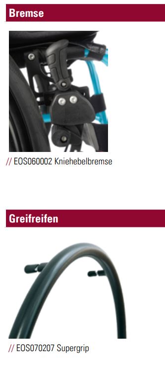 Sopur Easy 160i Kniehebelbremse und Greifreifen