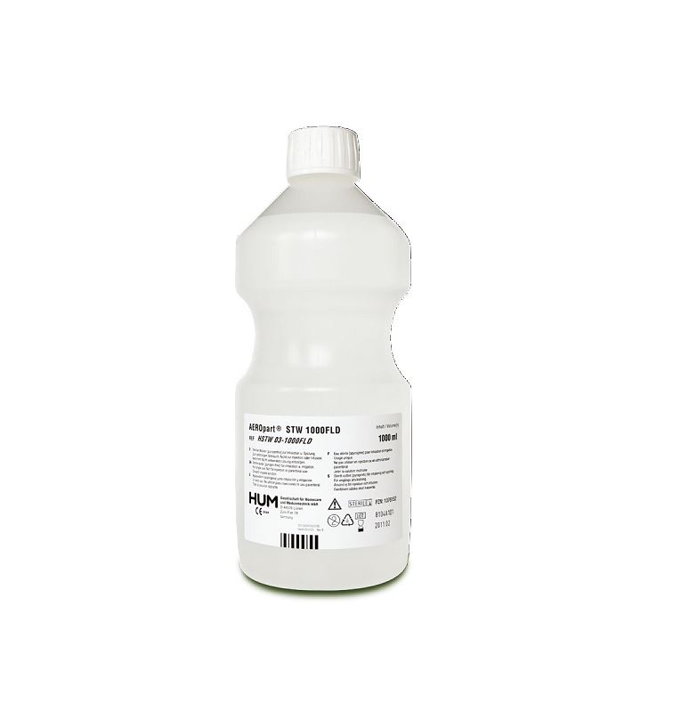 Paket] Aeropart steriles Wasser, Sterilwasser für die Inhalation &  O2-Atemgasbefeuchtung Sauerstoff (6 x 1000ml) STW 1000 FLD + Gratis  ElinaMed 2in1 50ml Desinfektionsspray, Burbach + Goetz
