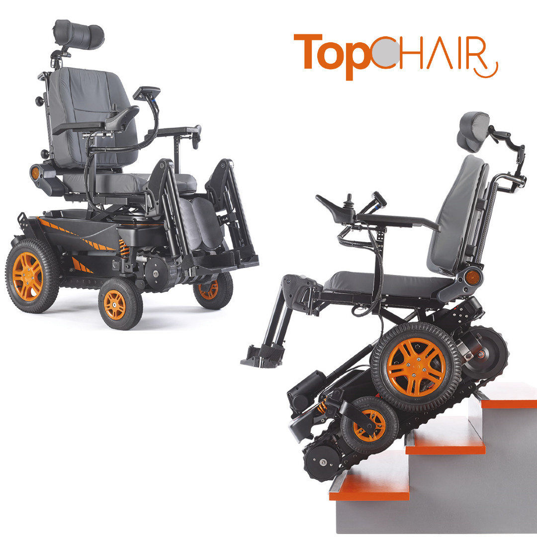 Treppensteigender Elektro-Rollstuhl TOPCHAIR, orange, inkl