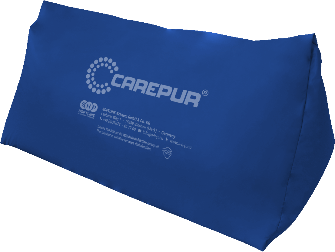 CAREPUR Deltakissen M, 60x41cm, blau, Lagerungskissen, Multifunktional,  ideal zur 30° und 135° Lagerung, Lagerungshilfe für vielfachen Einsatz, Burbach + Goetz