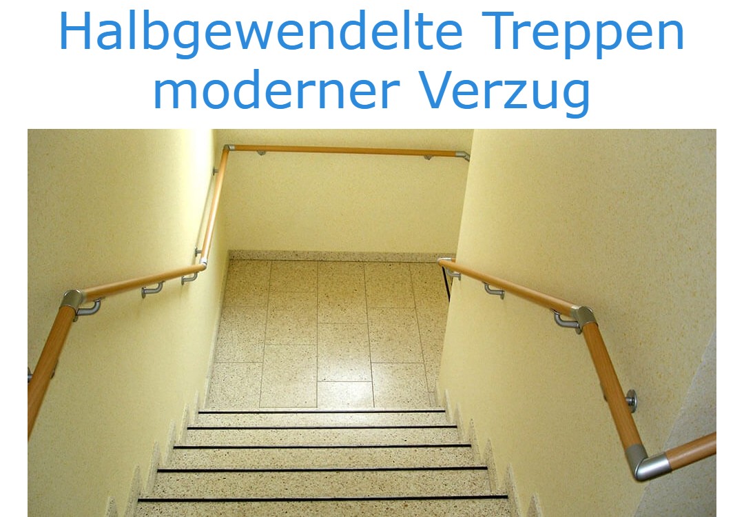 Abbildung halbgewendelte Treppe mit Podest