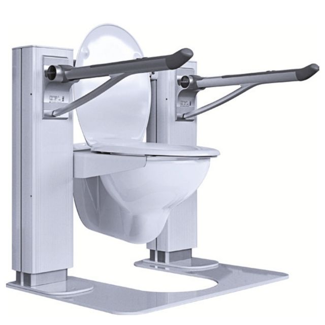 Liftolet WC-Sitz-Lift, der elektrische Toilettenlift, HMV, mit Haltegriffen, Toilettensitzlift bis 150kg