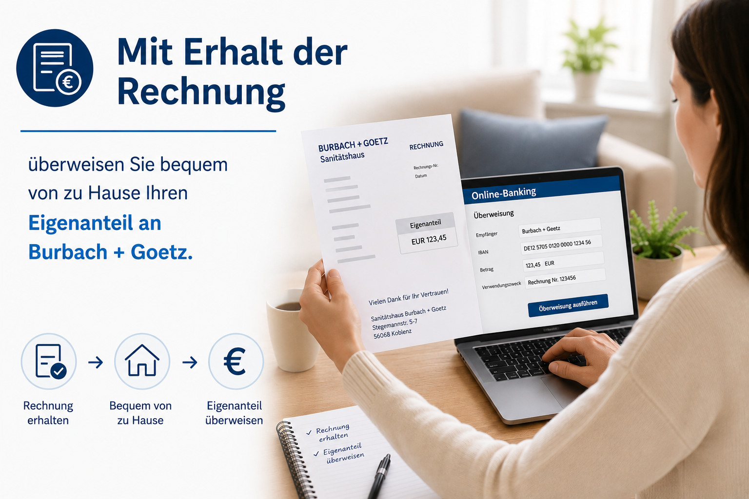 Eigenanteilsrechnung bezahlen