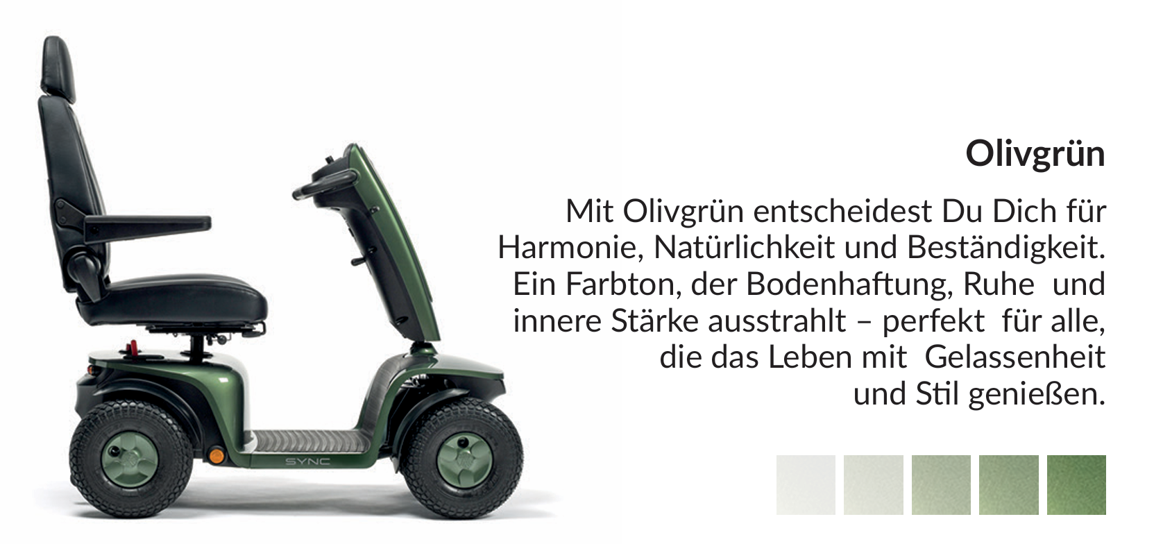 Vermeiren Sync Elektromobil 10 km/h in Olivgrün Vermeiren Sync Elektromobil 10 km/h in Olivgrün