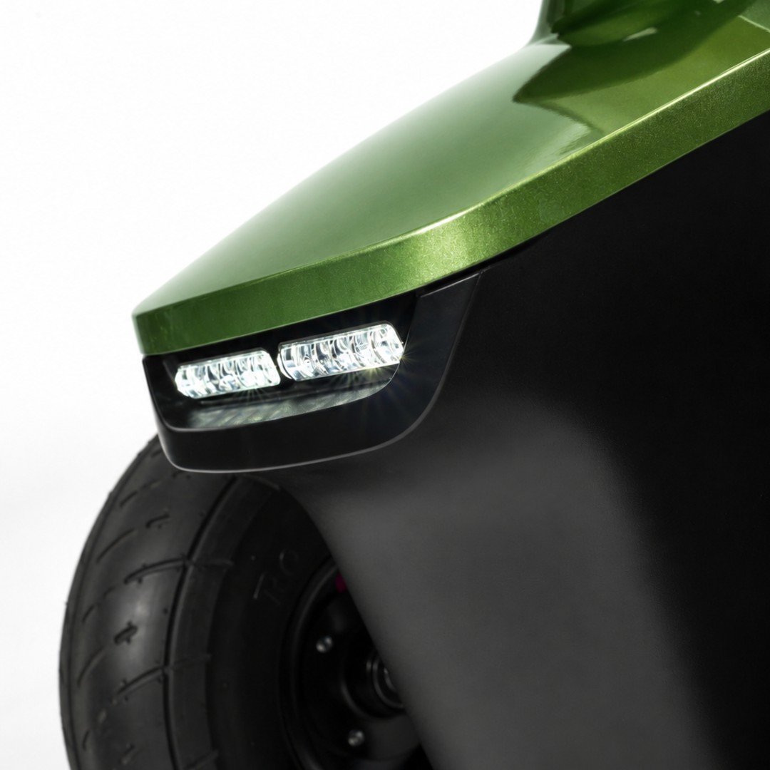 Vermeiren Sync Olivgrün mit LED-Scheinwerfer und Blinkern Vermeiren Sync Olivgrün mit LED-Scheinwerfer und Blinkern