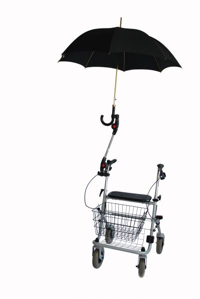 MPB Rollatorschirm-Halter ST 19-26 bei Regenwetter und als Schattenspender  ideal (ohne Schirm) Kompletthalterung für Ihren Schirm, Burbach + Goetz